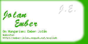 jolan ember business card